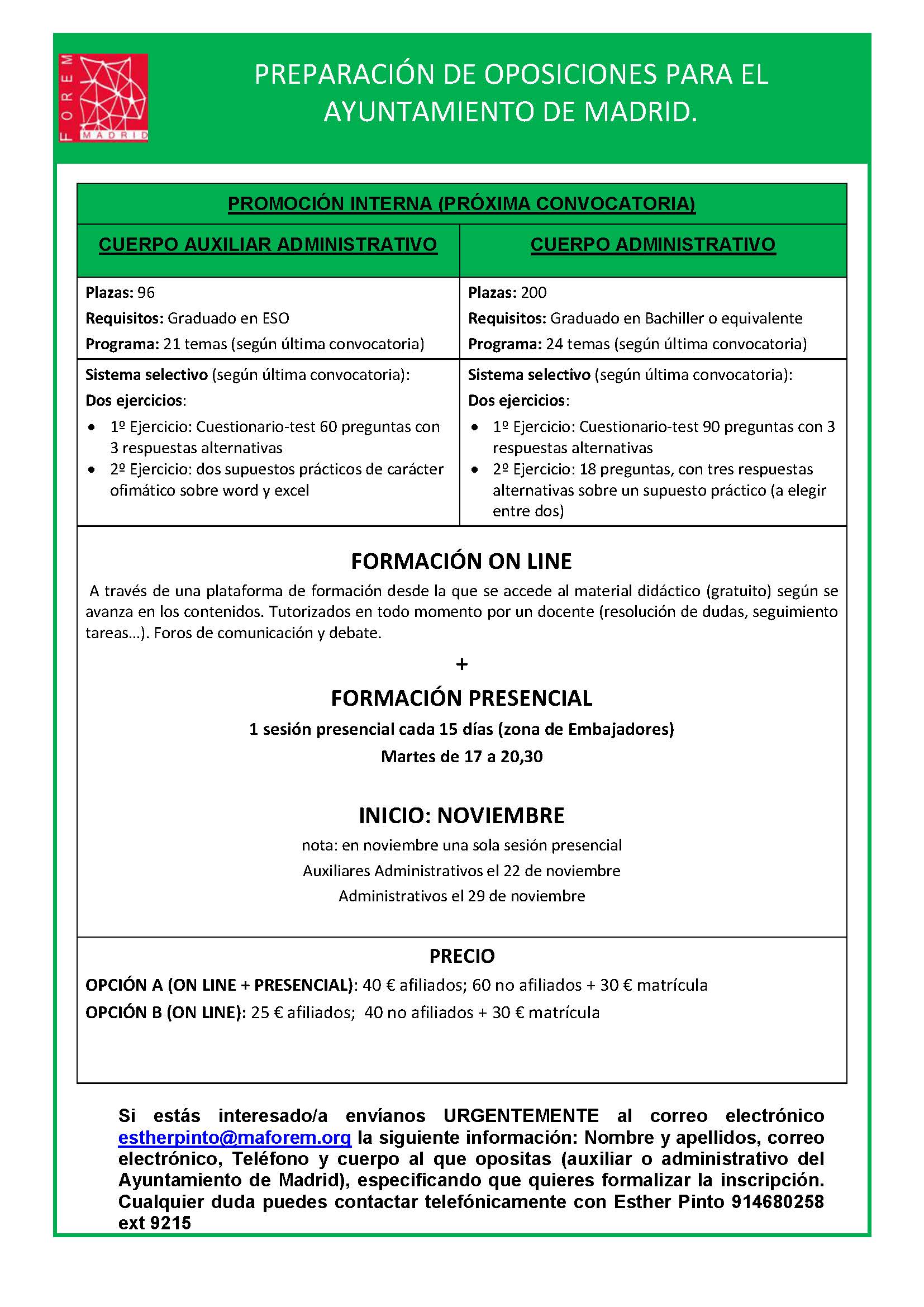 cartel oposiciones ayuntamiento administrativo y auxiliar II