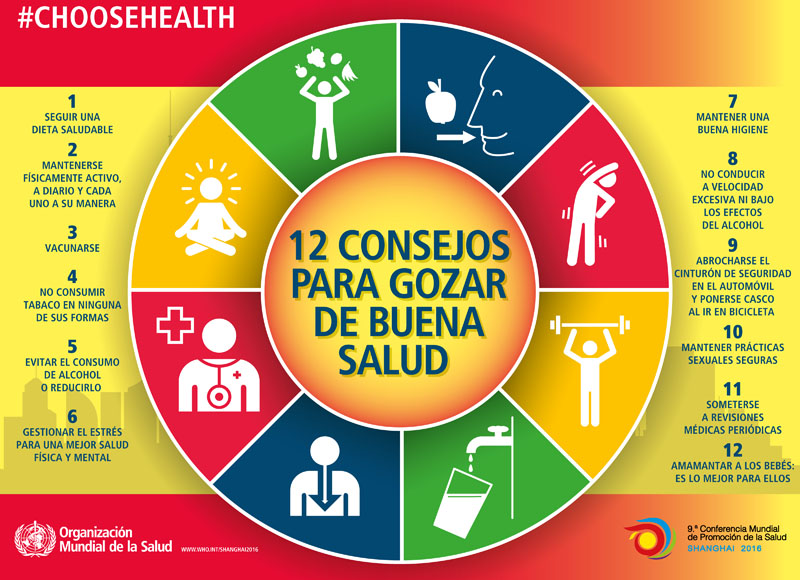 infografia 12 consejos gozar buena salud