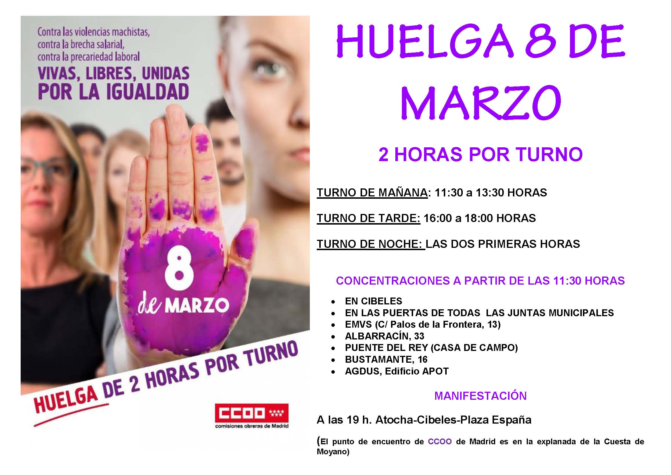 CarteL Huelga 8 Marzo Concentra