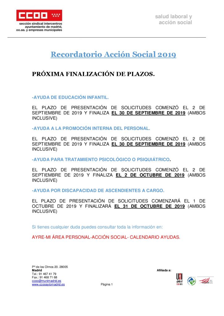 Recordatorio A Social